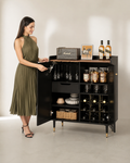 Modern Home Bar Cabinet with Wine Rack & Glass Storage