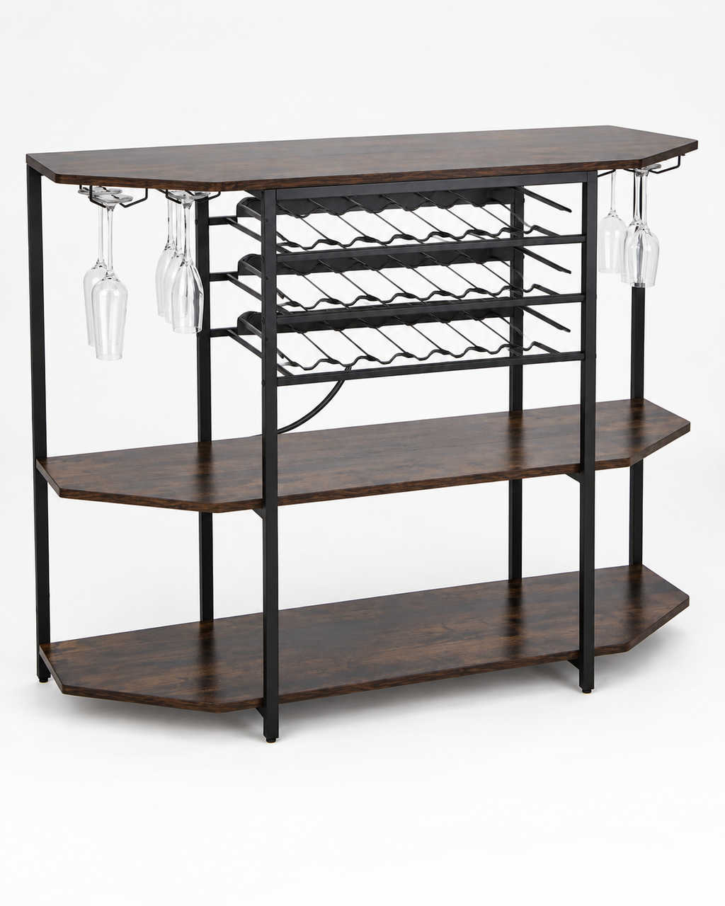 Industrial Wine Bar Console Rack
