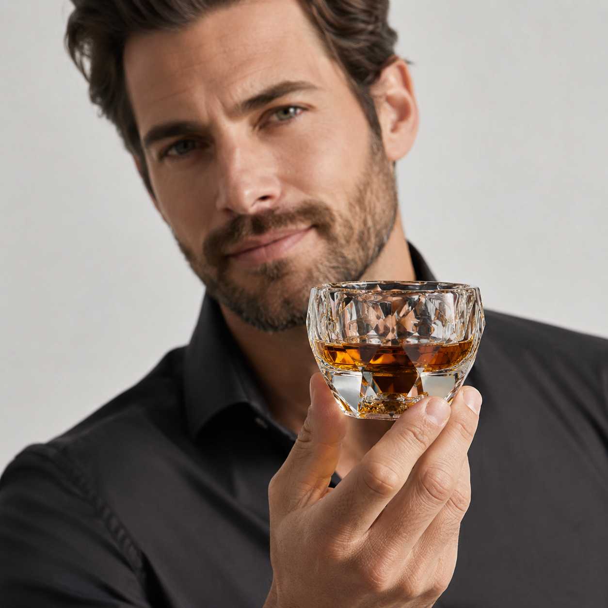 Faceted Crystal Whiskey Glass