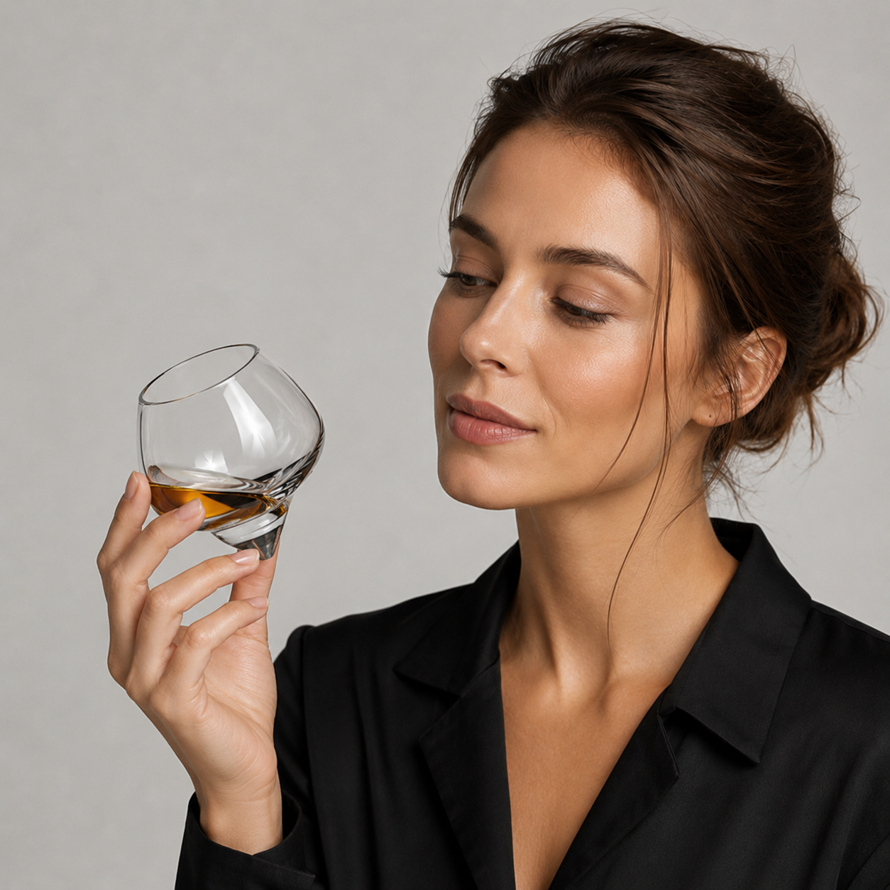 Tilted Crystal Whiskey Glass