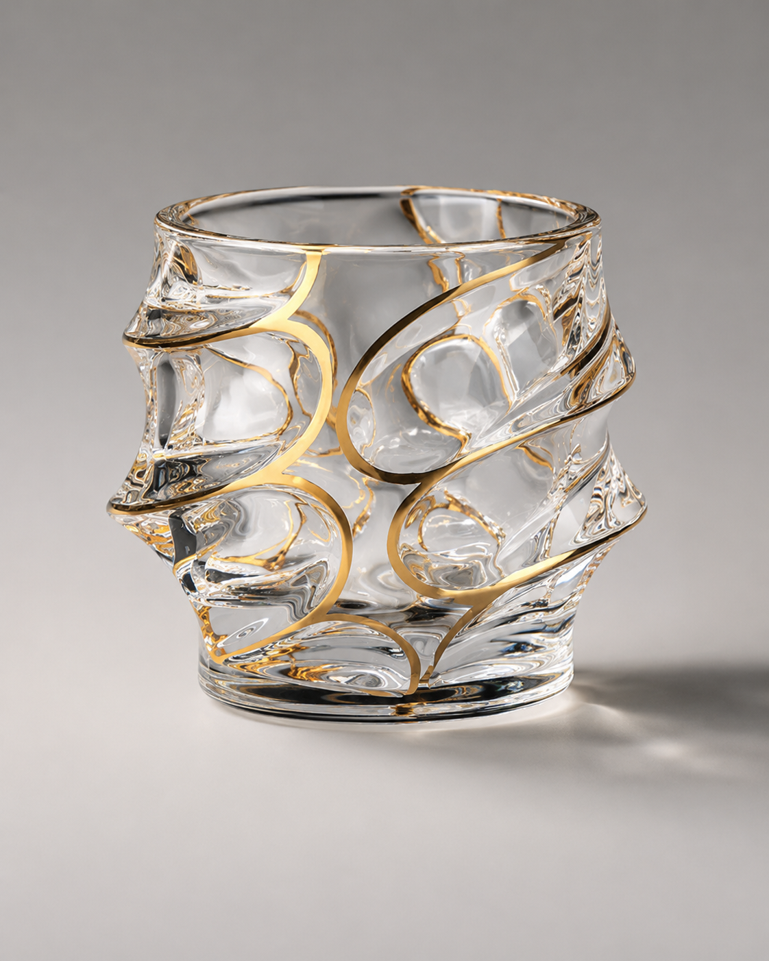 Aurora Gold Sculpted Glass Tumbler