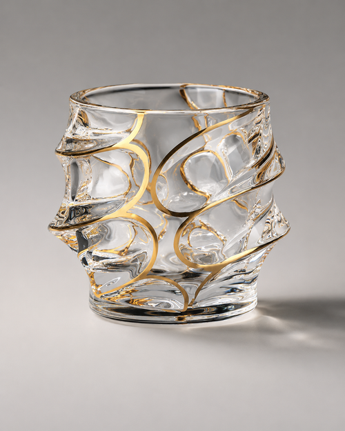 Aurora Gold Sculpted Glass Tumbler