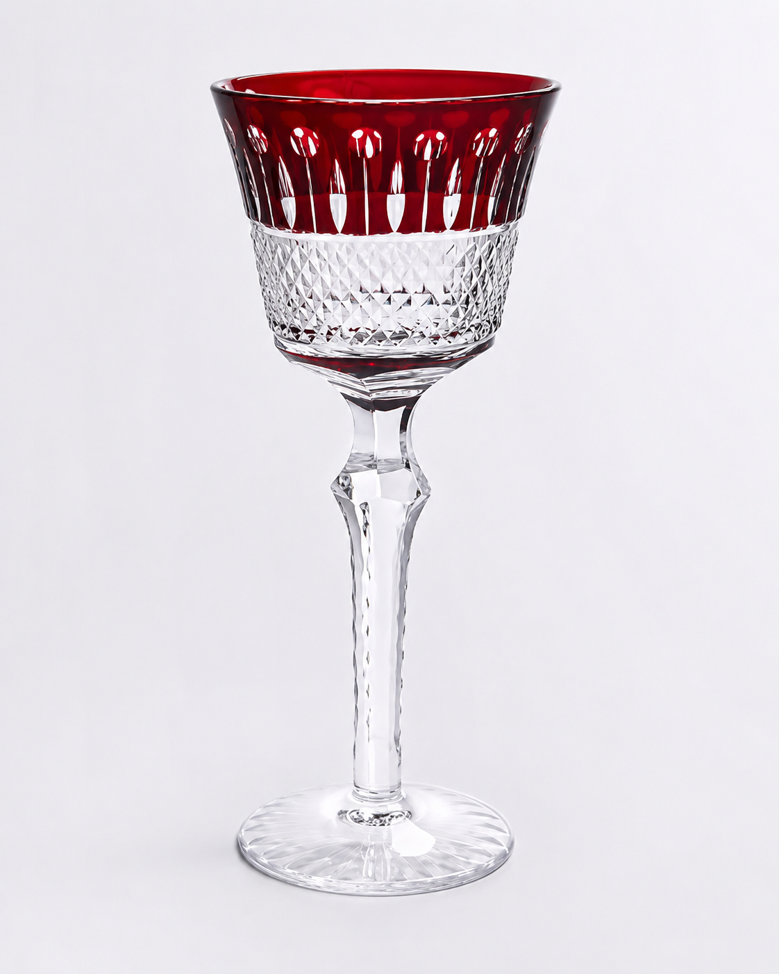 Ruby Red Cut Crystal Goblet