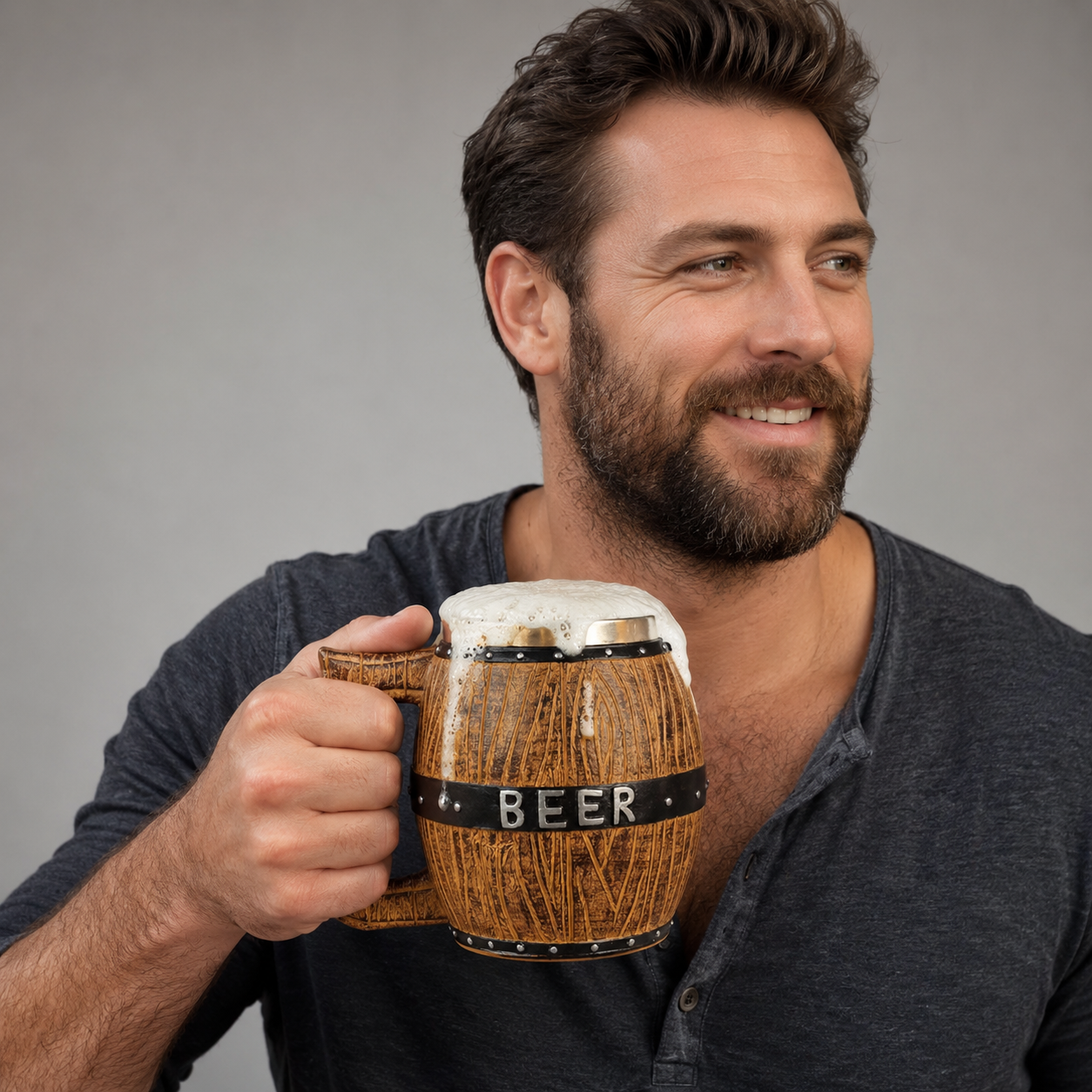 Rustic Barrel Beer Mug