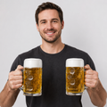 Classic Dimpled Glass Beer Mug Set