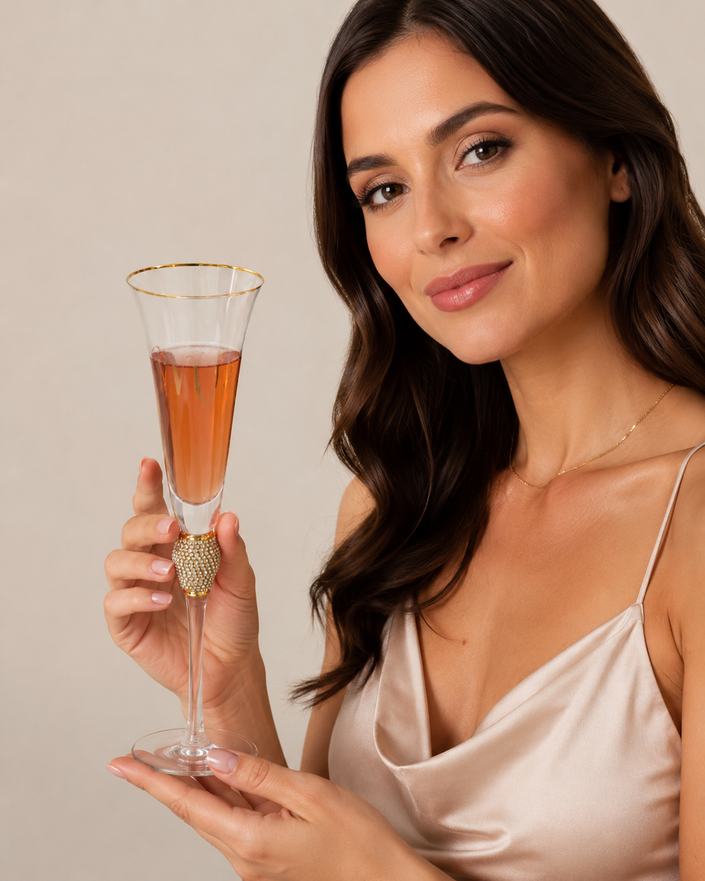 Golden Crystal Champagne Flute