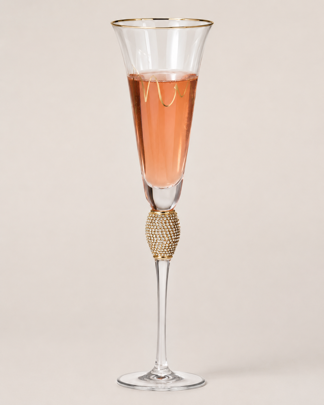 Golden Crystal Champagne Flute